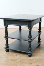 Load image into Gallery viewer, Flexsteel Charcoal Gray Wood End Tables Pair Three Tier Side Tables with Turned Legs
