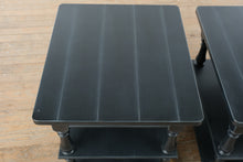 Load image into Gallery viewer, Flexsteel Charcoal Gray Wood End Tables Pair Three Tier Side Tables with Turned Legs
