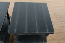 Load image into Gallery viewer, Flexsteel Charcoal Gray Wood End Tables Pair Three Tier Side Tables with Turned Legs

