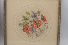 Load image into Gallery viewer, Framed Floral Prints Pair Vintage Botanical Wall Art Set Gold Tone Frames
