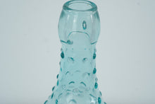 Load image into Gallery viewer, Set of 2 Aqua Glass Bottles Hobnail and Paneled Tall Decorative 12 Inch
