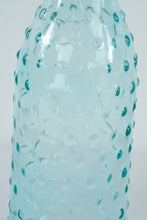 Load image into Gallery viewer, Set of 2 Aqua Glass Bottles Hobnail and Paneled Tall Decorative 12 Inch
