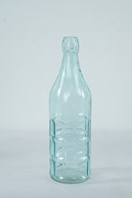 Load image into Gallery viewer, Set of 2 Aqua Glass Bottles Hobnail and Paneled Tall Decorative 12 Inch
