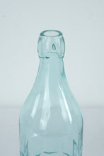 Load image into Gallery viewer, Set of 2 Aqua Glass Bottles Hobnail and Paneled Tall Decorative 12 Inch
