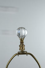 Load image into Gallery viewer, Pair of Vintage Cut Crystal Table Lamps – Elegant Pleated Shades, Polished Brass Bases
