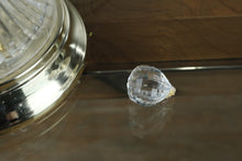 Load image into Gallery viewer, Pair of Vintage Cut Crystal Table Lamps – Elegant Pleated Shades, Polished Brass Bases
