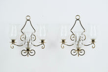 Load image into Gallery viewer, Pair of Gold 3-Tiered Wall Sconces
