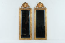 Load image into Gallery viewer, Pair of Gilded Shell Crest Wall Mirrors by Carolina Mirror Co. – 31.5&quot; Tall | Ornate Traditional Style
