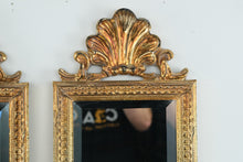 Load image into Gallery viewer, Pair of Gilded Shell Crest Wall Mirrors by Carolina Mirror Co. – 31.5&quot; Tall | Ornate Traditional Style
