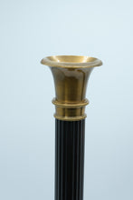Load image into Gallery viewer, Pair of Gold and Bronze Fluted Candlestick Holders – Classic Column Style
