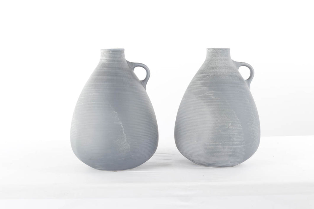 Pair of Gray Ceramic Jugs - Made in Portugal