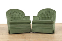 Load image into Gallery viewer, Pair of Green Velvet Club Chairs - Woodmark
