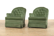 Load image into Gallery viewer, Pair of Green Velvet Club Chairs - Woodmark
