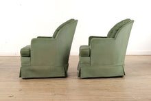 Load image into Gallery viewer, Pair of Green Velvet Club Chairs - Woodmark
