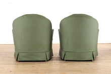 Load image into Gallery viewer, Pair of Green Velvet Club Chairs - Woodmark
