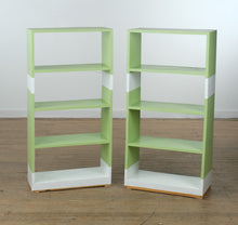 Load image into Gallery viewer, Pair of Painted Bookcases – Solid Pine, Green &amp; White
