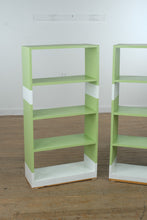 Load image into Gallery viewer, Pair of Painted Bookcases – Solid Pine, Green &amp; White
