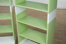 Load image into Gallery viewer, Pair of Painted Bookcases – Solid Pine, Green &amp; White
