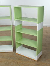 Load image into Gallery viewer, Pair of Painted Bookcases – Solid Pine, Green &amp; White
