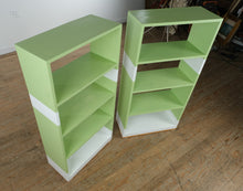 Load image into Gallery viewer, Pair of Painted Bookcases – Solid Pine, Green &amp; White
