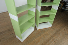 Load image into Gallery viewer, Pair of Painted Bookcases – Solid Pine, Green &amp; White
