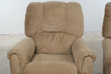 Load image into Gallery viewer, Pair of La-Z-Boy Swivel Rocker Recliners in Tan Upholstery
