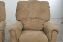 Load image into Gallery viewer, Pair of La-Z-Boy Swivel Rocker Recliners in Tan Upholstery
