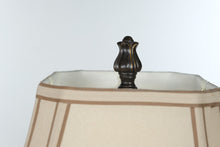 Load image into Gallery viewer, Pair of Bronze Finish Glass Urn Table Lamps with Beige Shades 30 Inch

