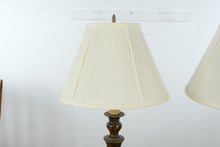Load image into Gallery viewer, Pair Traditional Bronze Finish Table Lamps 26 Inch Fluted Column Lamps
