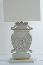 Load image into Gallery viewer, Lillian Home Thalia Carved Wood Table Lamps Pair Ivory Gold French Country 34 Inch
