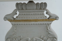 Load image into Gallery viewer, Lillian Home Thalia Carved Wood Table Lamps Pair Ivory Gold French Country 34 Inch

