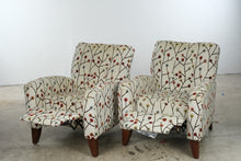 Load image into Gallery viewer, Lane Furniture Pair of Upholstered Recliner Chairs with Botanical Pattern
