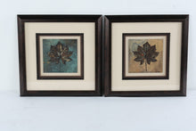 Load image into Gallery viewer, Framed Botanical Leaf Wall Art Prints Set of 2 Contemporary Nature Decor
