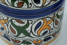 Load image into Gallery viewer, Pair of Lidded Moroccan Jars – Fes Naji (Handpainted Ceramic, Set of 2)
