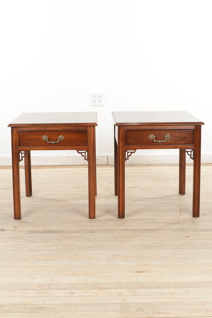 Pair of Mahogany Chippendale Side Tables by Hickory White
