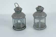 Load image into Gallery viewer, Pair of Vintage-Style Metal Lantern Candle Holders – 10&quot; Tall – Rustic Star-Cut Design
