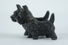 Load image into Gallery viewer, Vintage Cast Iron Scottish Terrier Double Dog Figurine Black Scottie Pair
