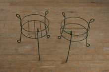 Load image into Gallery viewer, Set of Green Metal Plant Stands – Round Garden Display Holders (12&quot; Diameter x 15.5&quot; Tall)
