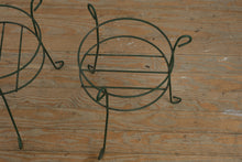 Load image into Gallery viewer, Set of Green Metal Plant Stands – Round Garden Display Holders (12&quot; Diameter x 15.5&quot; Tall)
