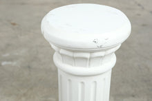 Load image into Gallery viewer, Pair Vintage Mexico Neoclassical White Plaster Fluted Column Pedestals 28 Inch
