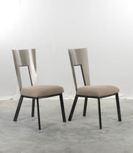 Load image into Gallery viewer, Pair of Modern Chairs with Brushed Aluminum Backs
