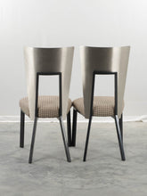 Load image into Gallery viewer, Pair of Modern Chairs with Brushed Aluminum Backs

