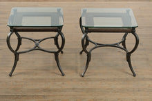 Load image into Gallery viewer, Pair of Monterey Glass and Metal Side Tables
