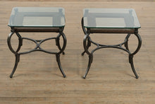 Load image into Gallery viewer, Pair of Monterey Glass and Metal Side Tables
