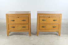 Load image into Gallery viewer, Pair of Traditional Oak Nightstands with Pull Out Tables
