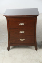 Load image into Gallery viewer, Pair of Contemporary Cherry Finish 3 Drawer Nightstands End Tables
