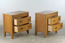 Load image into Gallery viewer, Pair of Traditional Oak Nightstands with Pull Out Tables

