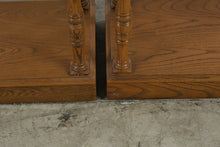 Load image into Gallery viewer, Pair of Solid Oak Open Bookcases with Turned Spindle Posts
