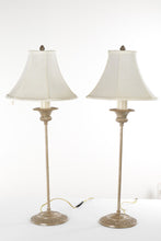 Load image into Gallery viewer, Pair of Pewter Splattered Lamps
