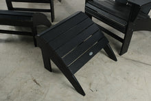 Load image into Gallery viewer, Set of 2 Polywood Black Adirondack Chairs with Matching Ottomans
